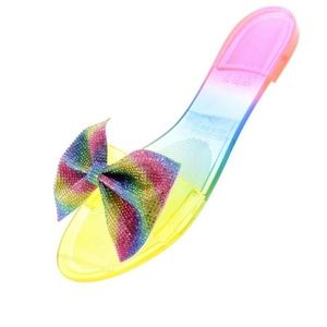 Liliana Rainbow Bow Jelly Sandals